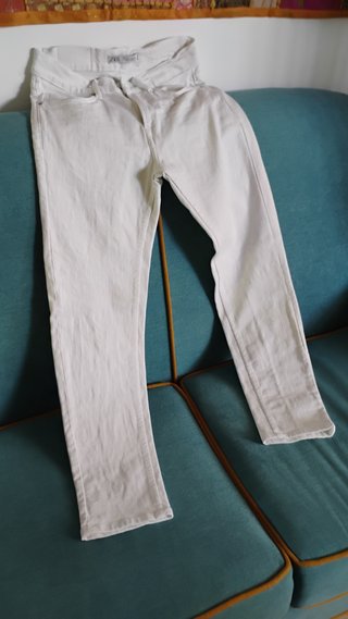 Pantalón ZARA algodón blanco T38
