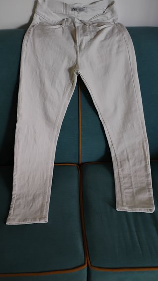 Pantalón ZARA algodón blanco T38