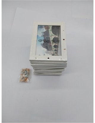 SONGMICS RPF112W Marco para 12 Fotos - Cada una de 10 x 15 cm - con un Marco Individual - Material de MDF - Color Blanco con Grano d