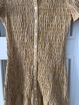 Vestido Zara cuadros amarillo/beige