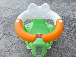 Silla de Baño Bebé Rana Verde y Naranja