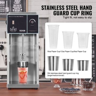 Batidora de Helados, Mezclador de Helados de Alta Velocidad de 400W, Máquina de Batido de 4200RPM, Ajuste de Velocidad Sin Escalones, Batidora de Helados de Acero Inoxidable 304, 3 Tazas de Mano, ...