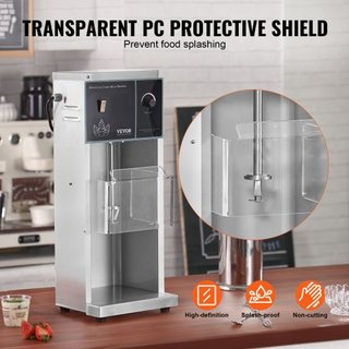 Batidora de Helados, Mezclador de Helados de Alta Velocidad de 400W, Máquina de Batido de 4200RPM, Ajuste de Velocidad Sin Escalones, Batidora de Helados de Acero Inoxidable 304, 3 Tazas de Mano, ...