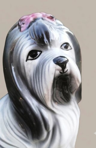 Figura perro Shih Tzu cerámica - Años 1960 Manises