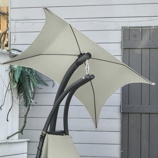 Silla Colgante de Jardín con Techo Orientable a Prueba de UV, Silla mecedora Colgante Acolchada para Exterior, Gris 190X115X190 Cm