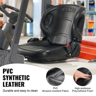 Asiento Universal para Montacargas, Asiento de Tractor con Respaldo Ajustable, Microinterruptor y Cinturón de Seguridad, Asiento Envolvente para Cargadora de Tractor Excavadora