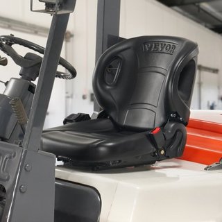 Asiento Universal para Montacargas, Asiento de Tractor con Respaldo Ajustable, Microinterruptor y Cinturón de Seguridad, Asiento Envolvente para Cargadora de Tractor Excavadora