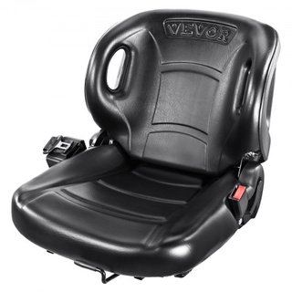 Asiento Universal para Montacargas, Asiento de Tractor con Respaldo Ajustable, Microinterruptor y Cinturón de Seguridad, Asiento Envolvente para Cargadora de Tractor Excavadora