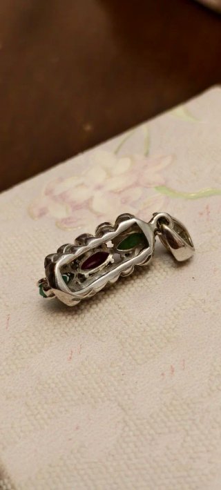 Colgante Plata 925 Esmeraldas y Rubíes