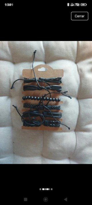 Set de 6 pulseras negras
