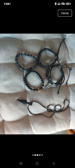 Set de 6 pulseras negras