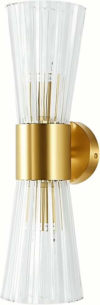Aplique pared cristal y latón dorado 40cm
