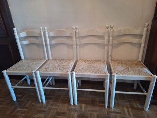 Juego de 4 Sillas de Cocina Rattan
