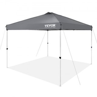 Tenda pieghevole, 10 x 10 piedi, tela rivestita in PU 250D, con borsa per ruote portatile e 4 sacchi di sabbia, impermeabile e riparo dal sole per feste all'aperto, campeggio, eventi commerciali, grigia...