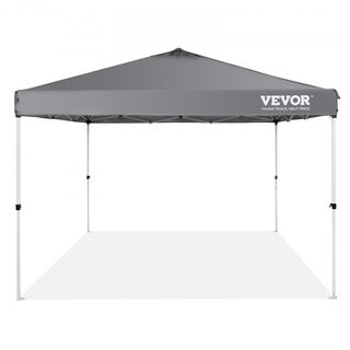 Tenda pieghevole, 10 x 10 piedi, tela rivestita in PU 250D, con borsa per ruote portatile e 4 sacchi di sabbia, impermeabile e riparo dal sole per feste all'aperto, campeggio, eventi commerciali, grigia...