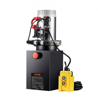 Bomba Hidráulica, Unidad de Potencia Hidráulica de 6 Cuartos, Bomba de Remolque de Doble Acción, Tasa de Flujo de 0.91 GPM, Presión Máxima de Alivio de 3200 PSI, Bomba Hidráulica DC 12V para Eleva...