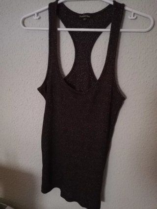 Camiseta tirantes Stradivarius M plateada