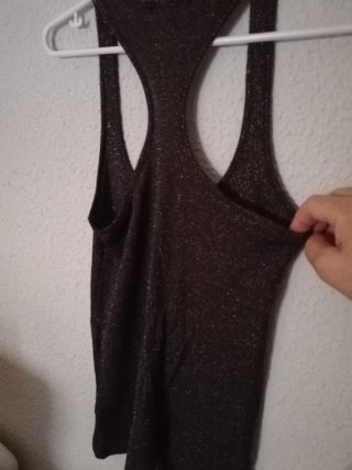Camiseta tirantes Stradivarius M plateada