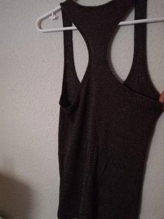 Camiseta tirantes Stradivarius M plateada