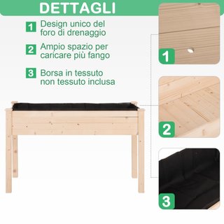 Letto per Orto Rialzato, Orto Urbano Pensile Tavol