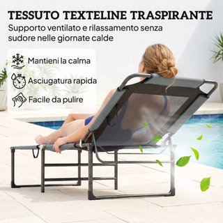 Lettino da Esterno Reclinabile 4 Posizioni, Sedia