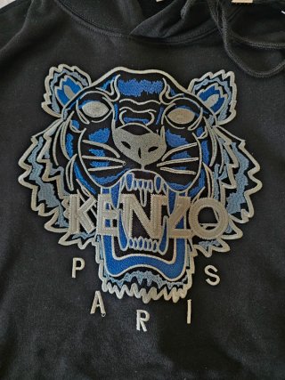 Sudadera Kenzo Negra con Tigre Bordado