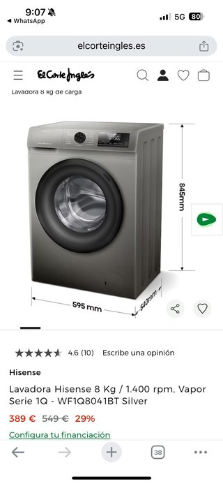 Lavadora Hisense 8kg casi nueva,