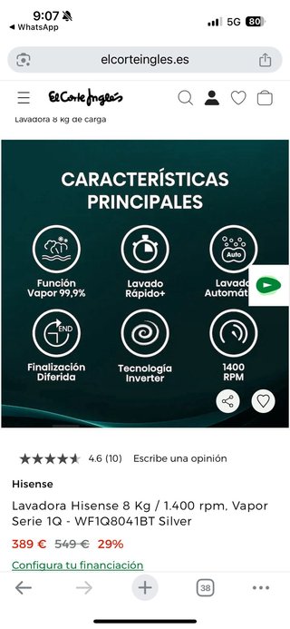 Lavadora Hisense 8kg casi nueva,