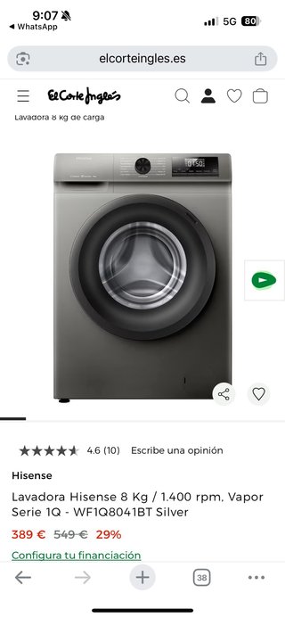 Lavadora Hisense 8kg casi nueva,