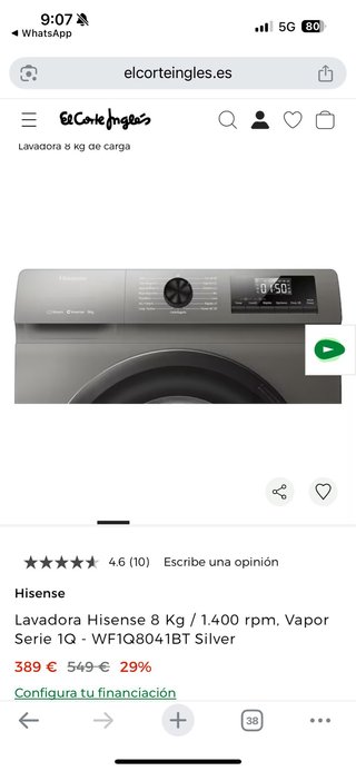 Lavadora Hisense 8kg casi nueva,