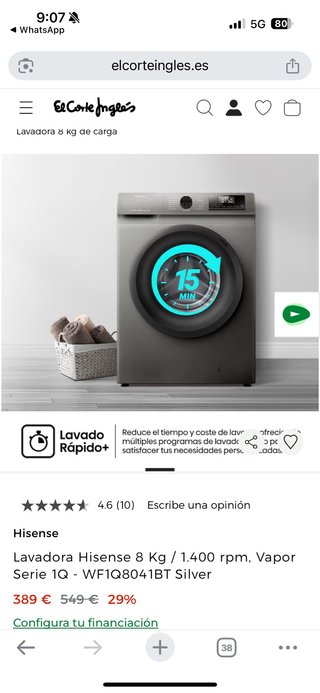 Lavadora Hisense 8kg casi nueva,