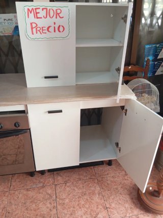 Cocina Completa Blanca tiradores negros