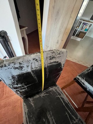 2 Taburetes Altos Madera y Metal medidas en fotos