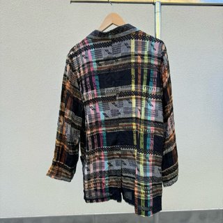 Blazer leggero misto lino fantasia