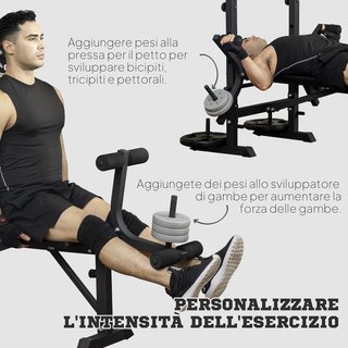 Banco de Gimnasio Multifuncional Con Sistema de Poleas, Soporte para Barra y Respaldo Ajustables, Banco de Pesas Inclinable Plano Con Extensión de Piernas, Expansión de Pecho, Soporte para Pesas, ...