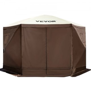 Tenda a schermo gazebo, 12 x 12 piedi, tenda da campeggio pieghevole su 6 lati con finestre in rete, borsa da trasporto portatile, picchetti da pavimento, grandi tende ombreggianti per...