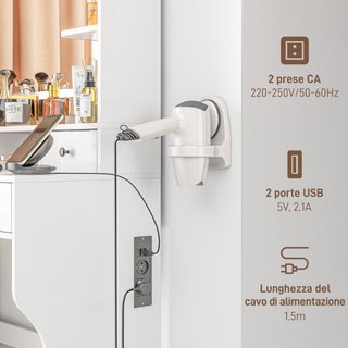 Toeletta Trucco con Luci LED 3 Tonalità e Specchio
