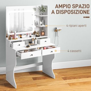 Toeletta Trucco con Luci LED 3 Tonalità e Specchio