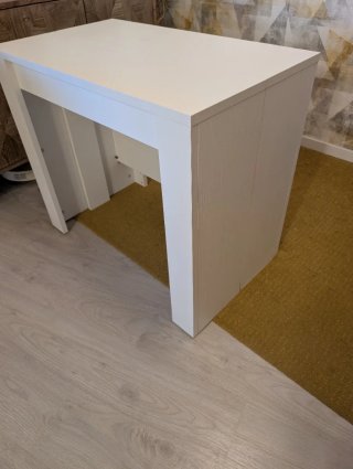 Mesa consola extensible blanca
