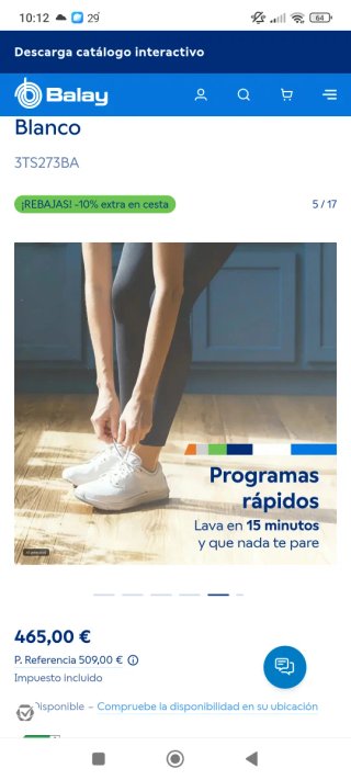 Lavadora Balay Blanco 3TS273BA