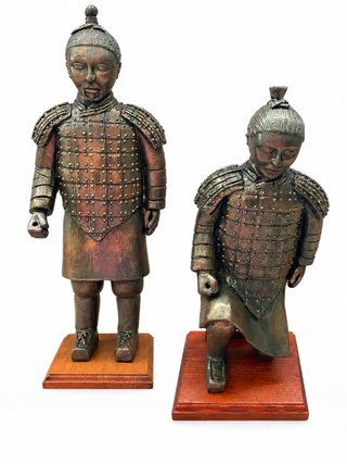 Pareja Figuras Guerreros Terracota Chinos