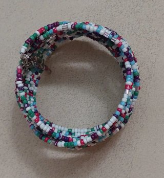 Bracciale rigido perline multicolor
