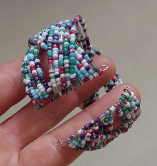 Bracciale rigido perline multicolor