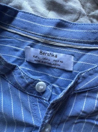 Camisa Bershka Rayas Cuello Mao Larga