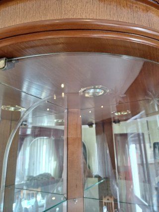 Vitrina Rinconera Madera y Cristal,   con luces