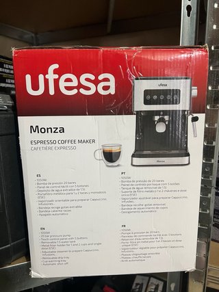 Cafetera Espresso Ufesa Monza 20 Bares 1050W Nueva