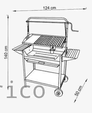 Barbacoa Premium Acero Inoxidable 140x50x124 cm TROIA CX BR - Orework