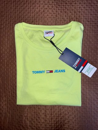 T-Shirt Tommy Jeans Giallo Fluo Nuova