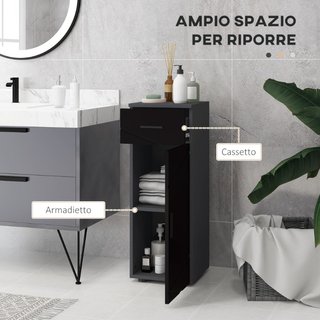 Mobiletto Bagno in Truciolato con Cassetto e Armad