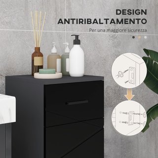 Mobiletto Bagno in Truciolato con Cassetto e Armad